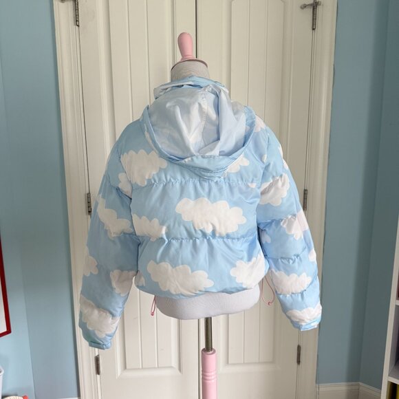 Kawaii Cloud Pastel Blue Puffer Coat - Picture 11 of 13